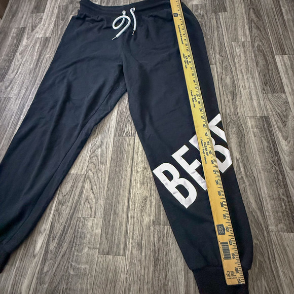 Bebe Sport Jogger Sweatpants Black Logo Drawstring 1X Women’s Cotton Blend Comfy - Picture 4 of 6